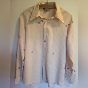 Vintage Chemise Et Cie Mens Shirt Autumn Leaves Button Up Collar Shirt Large